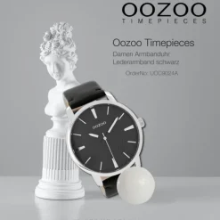 Oozoo Damen Armbanduhr Timepieces Analog Leder schwarz UOC9024A