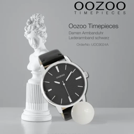 Oozoo Damen Armbanduhr Timepieces Analog Leder schwarz UOC9024A