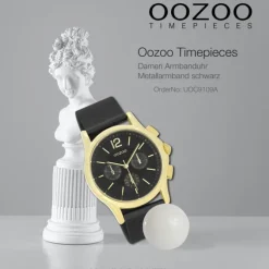 Oozoo Damen Armbanduhr Timepieces Analog Metall schwarz UOC9109A