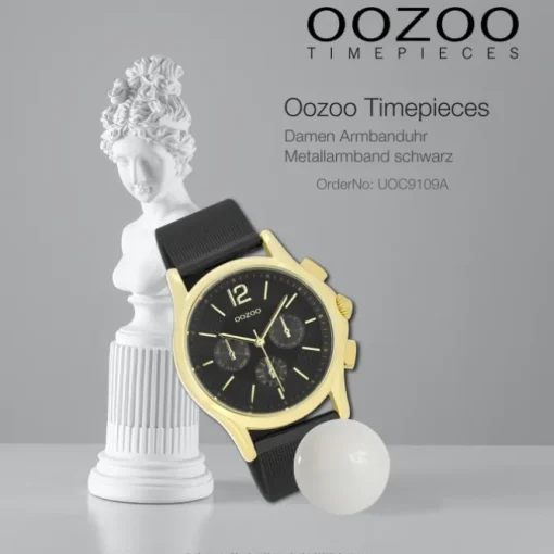 Oozoo Damen Armbanduhr Timepieces Analog Metall schwarz UOC9109A