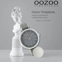 Oozoo Damen Armbanduhr Timepieces Analog Leder grau UOC9138A