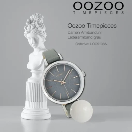 Oozoo Damen Armbanduhr Timepieces Analog Leder grau UOC9138A