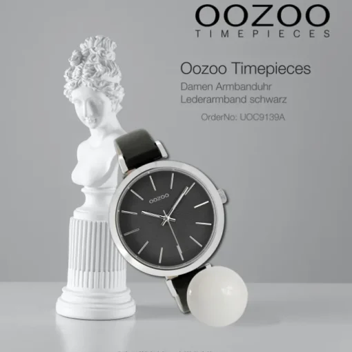 Oozoo Damen Armbanduhr Timepieces Analog Leder schwarz UOC9139A
