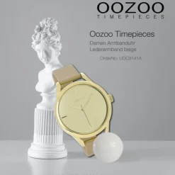 Oozoo Damen Armbanduhr Timepieces Analog Leder beige UOC9141A