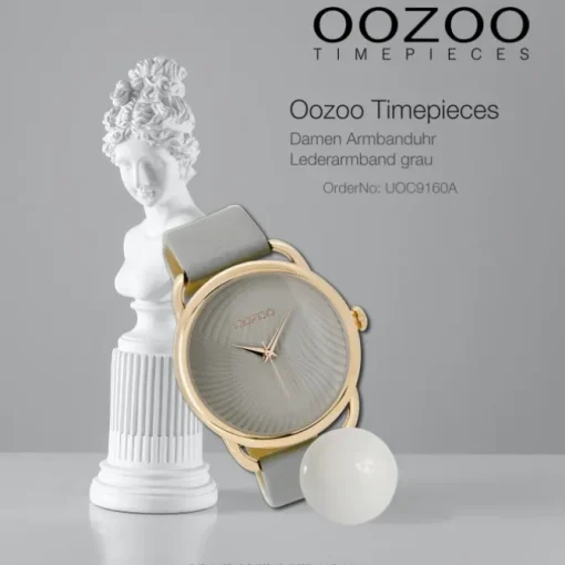 Oozoo Damen Armbanduhr Timepieces Analog Leder grau UOC9160A