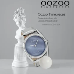 Oozoo Damen Armbanduhr Timepieces Analog Leder silber UOC9165A