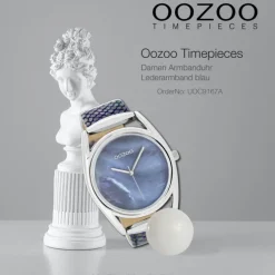 Oozoo Damen Armbanduhr Timepieces Analog Leder blau UOC9167A