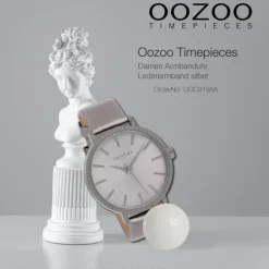 Oozoo Damen Armbanduhr Timepieces Analog Leder silber UOC9198A