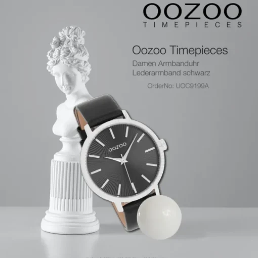Oozoo Damen Armbanduhr Timepieces Analog Leder schwarz UOC9199A