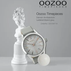 Oozoo Damen Armbanduhr Timepieces Analog Leder grau UOC9471A