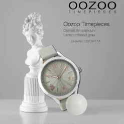Oozoo Damen Armbanduhr Timepieces Analog Leder grau UOC9477A