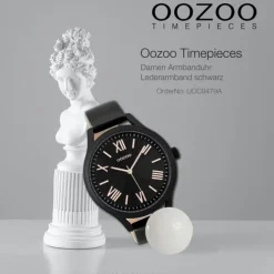 Oozoo Damen Armbanduhr Timepieces Analog Leder schwarz UOC9479A