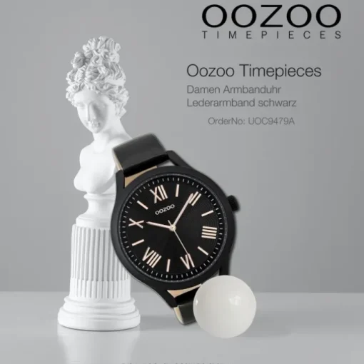Oozoo Damen Armbanduhr Timepieces Analog Leder schwarz UOC9479A