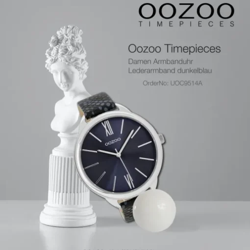 Oozoo Damen Armbanduhr Timepieces Analog Leder dunkelblau UOC9514A