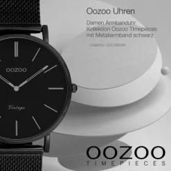 Oozoo Damen Armbanduhr Timepieces Analog Metall schwarz UOC9934A