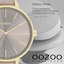 Oozoo Damen Armbanduhr Timepieces Analog Leder taupe braun UOC11256