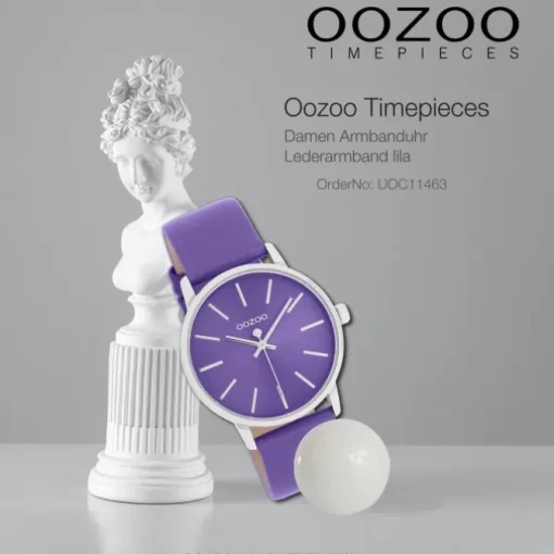 Oozoo Damen Armbanduhr Timepieces Analog Lederband lila UOC11463