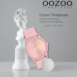 Oozoo Damen Armbanduhr Timepieces Analog Lederband hellrosa UOC11464