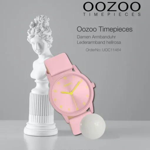 Oozoo Damen Armbanduhr Timepieces Analog Lederband hellrosa UOC11464