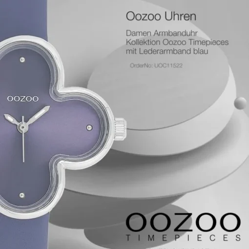 Oozoo Damen Armbanduhr Timepieces Analog Lederband blau UOC11522