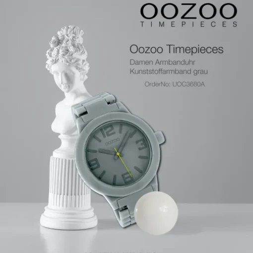 Oozoo Damen Armbanduhr Timepieces Analog Plastik grau UOC3680A