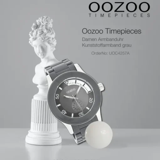 Oozoo Damen Armbanduhr Timepieces Analog Plastik grau UOC4257A