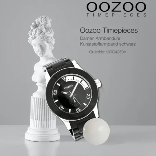 Oozoo Damen Armbanduhr Timepieces Analog Plastik schwarz UOC4259A
