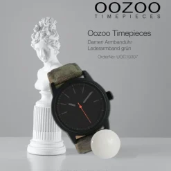 Oozoo Damen Armbanduhr Timepieces Analog Leder grün camouflage UOC10307