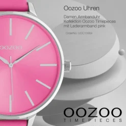 Oozoo Damen Armbanduhr Timepieces C10984 Analog Leder pink UOC10984
