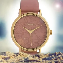 Oozoo Damen Armbanduhr Timepieces C10081 Quarzwerk Leder altrosa UOC10081
