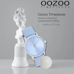Oozoo Damen Armbanduhr Timepieces Analog Leder hellblau UOC11063