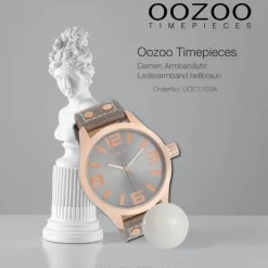 Oozoo Damen Armbanduhr Timepieces Analog Leder hellbraun UOC1103A