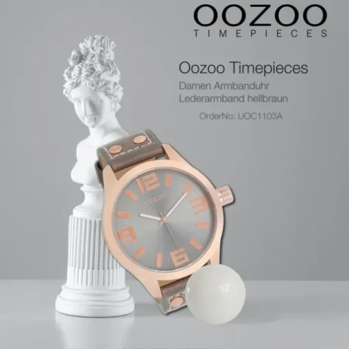 Oozoo Damen Armbanduhr Timepieces Analog Leder hellbraun UOC1103A
