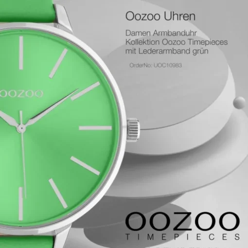 Oozoo Damen Armbanduhr Timepieces C10983 Analog Leder grün UOC10983