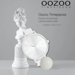Oozoo Damen Armbanduhr Timepieces Analog Leder weiß UOC11070