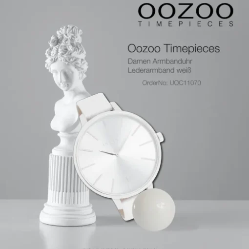 Oozoo Damen Armbanduhr Timepieces Analog Leder weiß UOC11070