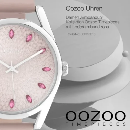 Oozoo Damen Armbanduhr Timepieces C10816 Analog Leder rosa UOC10816