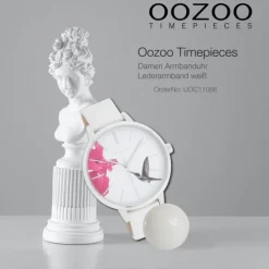 Oozoo Damen Armbanduhr Timepieces Analog Leder weiß UOC11066