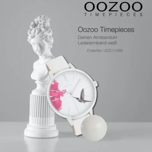 Oozoo Damen Armbanduhr Timepieces Analog Leder weiß UOC11066
