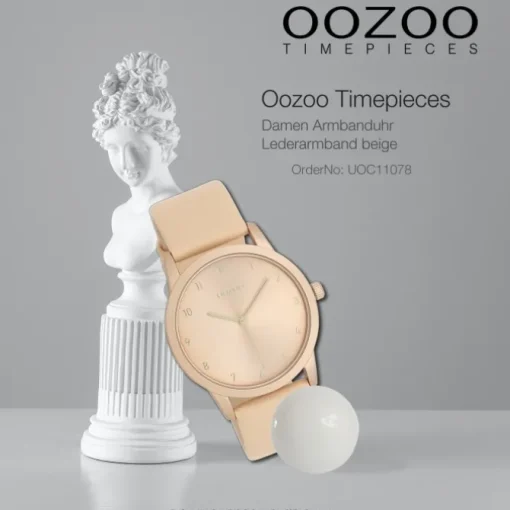 Oozoo Damen Armbanduhr Timepieces Analog Leder beige UOC11078