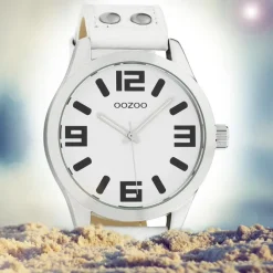 Oozoo Damen Armbanduhr Timepieces Analog Leder weiß UOC1050A