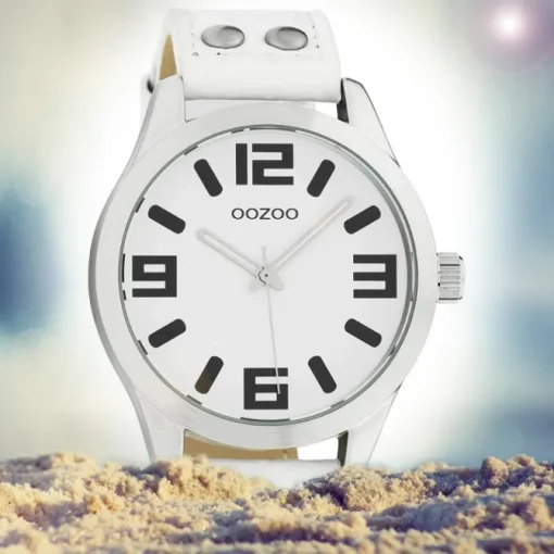 Oozoo Damen Armbanduhr Timepieces Analog Leder weiß UOC1050A