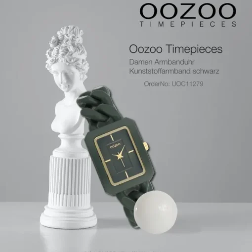 Oozoo Damen Armbanduhr Timepieces Analog Kunststoff dunkelgrün UOC11279