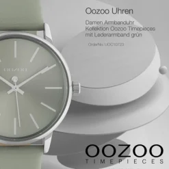 Oozoo Damen Armbanduhr Timepieces C10723 Analog Leder grün UOC10723