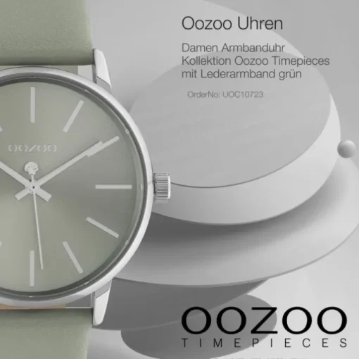 Oozoo Damen Armbanduhr Timepieces C10723 Analog Leder grün UOC10723