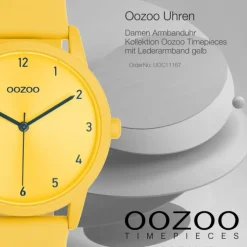 Oozoo Damen Armbanduhr Timepieces Analog Leder gelb UOC11167