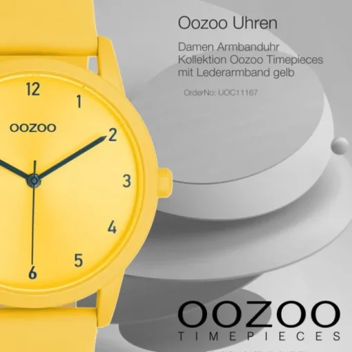Oozoo Damen Armbanduhr Timepieces Analog Leder gelb UOC11167