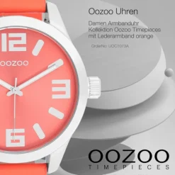 Oozoo Damen Armbanduhr Timepieces Analog Leder orange rot UOC1073A