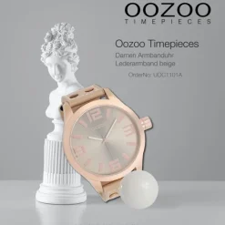 Oozoo Damen Armbanduhr Timepieces Analog Leder beige UOC1101A