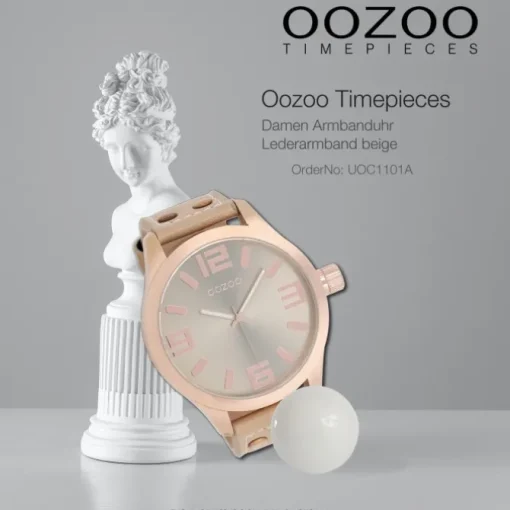 Oozoo Damen Armbanduhr Timepieces Analog Leder beige UOC1101A